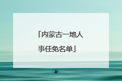 内蒙古一地人事任免名单