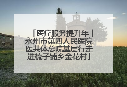 医疗服务提升年丨永州市第四人民医院医共体总院基层行走进梳子铺乡金花村
