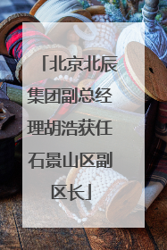 北京北辰集团副总经理胡浩获任石景山区副区长