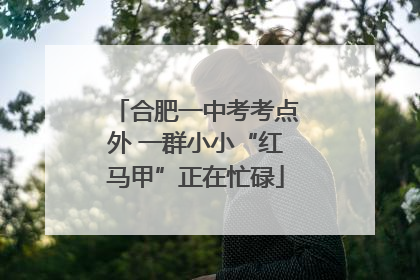 合肥一中考考点外 一群小小“红马甲”正在忙碌