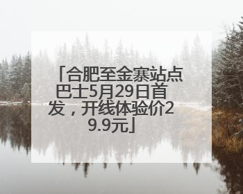 合肥至金寨站点巴士5月29日首发，开线体验价29.9元