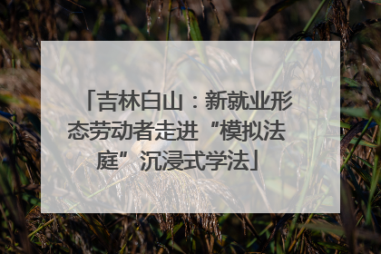 吉林白山：新就业形态劳动者走进“模拟法庭”沉浸式学法