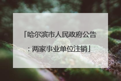 哈尔滨市人民政府公告：两家事业单位注销