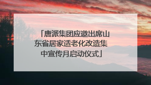 唐派集团应邀出席山东省居家适老化改造集中宣传月启动仪式