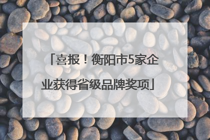 喜报！衡阳市5家企业获得省级品牌奖项