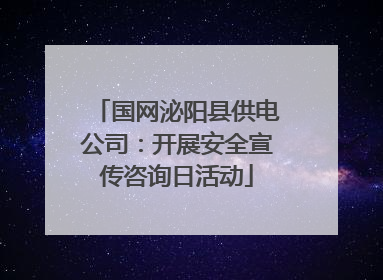 国网泌阳县供电公司：开展安全宣传咨询日活动
