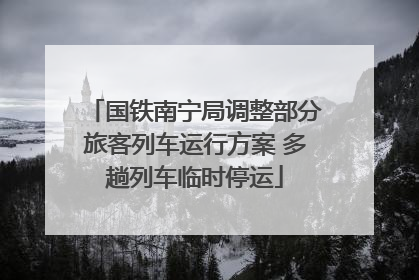 国铁南宁局调整部分旅客列车运行方案 多趟列车临时停运