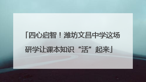 四心启智！潍坊文昌中学这场研学让课本知识“活”起来