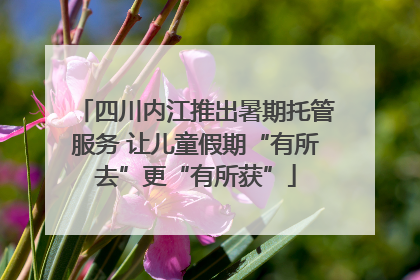四川内江推出暑期托管服务 让儿童假期“有所去”更“有所获”