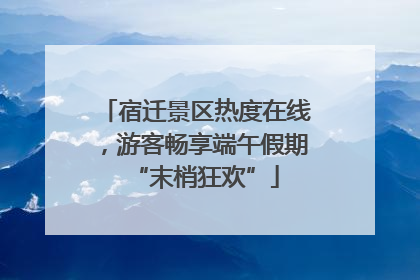 宿迁景区热度在线，游客畅享端午假期“末梢狂欢”