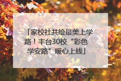 家校社共绘最美上学路！丰台30校“彩色学安路”暖心上线