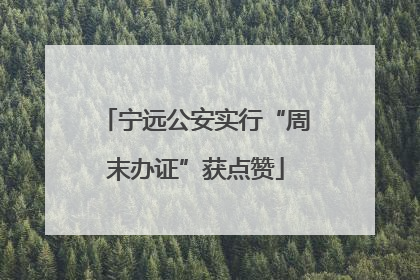 宁远公安实行“周末办证”获点赞