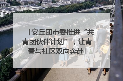 安丘团市委推进“共青团伙伴计划”，让青春与社区双向奔赴