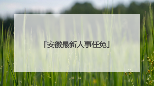 安徽最新人事任免