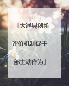 大通县创新评价机制促干部主动作为