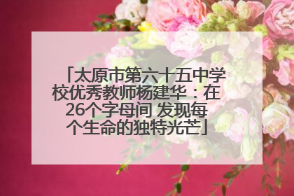太原市第六十五中学校优秀教师杨建华：在26个字母间 发现每个生命的独特光芒