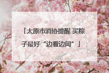 太原市消协提醒 买粽子最好“边看边闻”