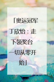 奥运冠军丁欣怡：走下领奖台 一切从零开始