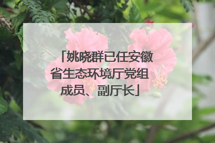 姚晓群已任安徽省生态环境厅党组成员、副厅长