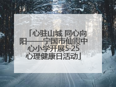 心驻山城 同心向阳——宁国市仙霞中心小学开展5·25心理健康日活动