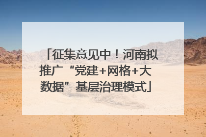 征集意见中！河南拟推广“党建+网格+大数据”基层治理模式