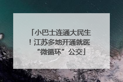 小巴士连通大民生！江苏多地开通就医“微循环”公交