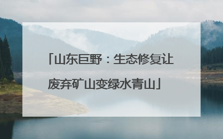 山东巨野：生态修复让废弃矿山变绿水青山