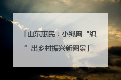 山东惠民：小绳网“织”出乡村振兴新图景
