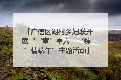 广信区湖村乡妇联开展“‘童’享六一‘粽’情端午”主题活动