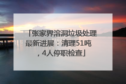 张家界溶洞垃圾处理最新进展：清理51吨，4人停职检查