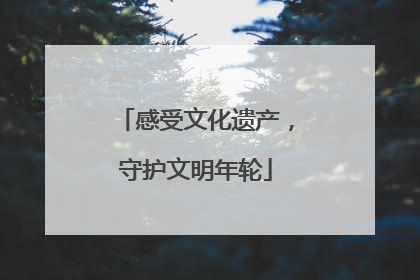 感受文化遗产，守护文明年轮