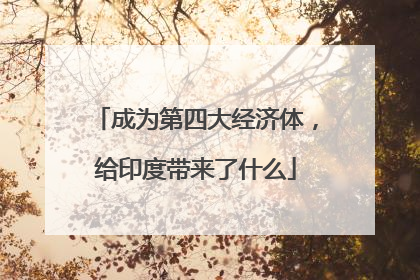 成为第四大经济体，给印度带来了什么