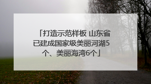 打造示范样板 山东省已建成国家级美丽河湖5个、美丽海湾6个