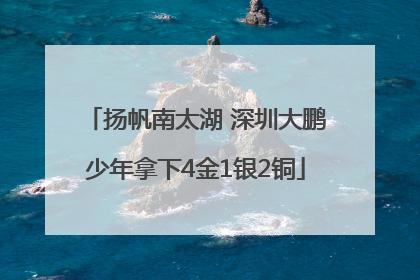 扬帆南太湖 深圳大鹏少年拿下4金1银2铜