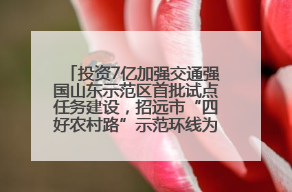投资7亿加强交通强国山东示范区首批试点任务建设，招远市“四好农村路”示范环线为乡村振兴“开路”