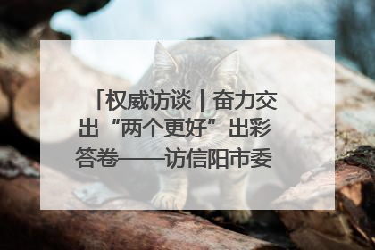 权威访谈｜奋力交出“两个更好”出彩答卷——访信阳市委书记蔡松涛