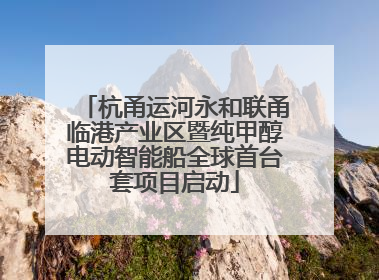 杭甬运河永和联甬临港产业区暨纯甲醇电动智能船全球首台套项目启动