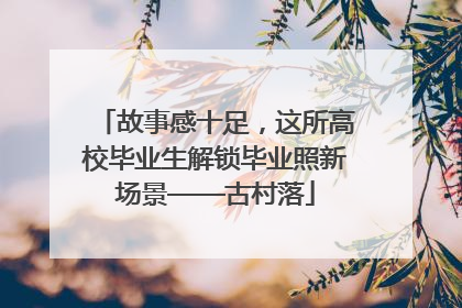 故事感十足，这所高校毕业生解锁毕业照新场景——古村落