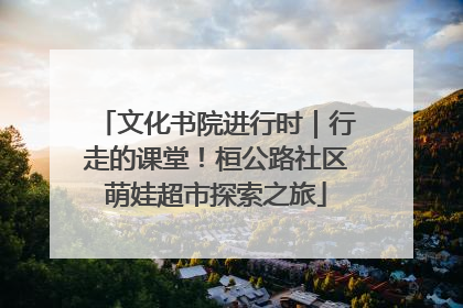 文化书院进行时｜行走的课堂！桓公路社区萌娃超市探索之旅