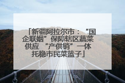 新疆阿拉尔市：“国企联姻”保障辖区蔬菜供应 “产供销”一体托稳市民菜篮子
