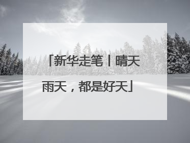 新华走笔丨晴天雨天，都是好天
