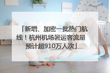 新增、加密一批热门航线！杭州机场暑运客流量预计超910万人次