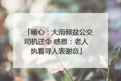 暖心：大雨倾盆公交司机送伞 感恩：老人执着寻人表谢意