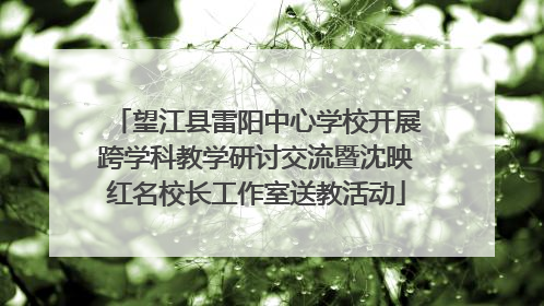 望江县雷阳中心学校开展跨学科教学研讨交流暨沈映红名校长工作室送教活动
