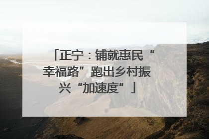 正宁：铺就惠民“幸福路”跑出乡村振兴“加速度”