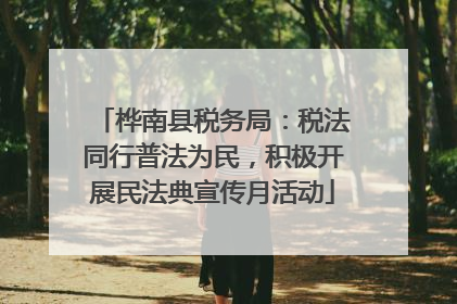 桦南县税务局：税法同行普法为民，积极开展民法典宣传月活动