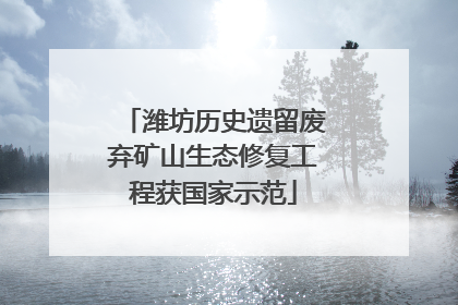 潍坊历史遗留废弃矿山生态修复工程获国家示范