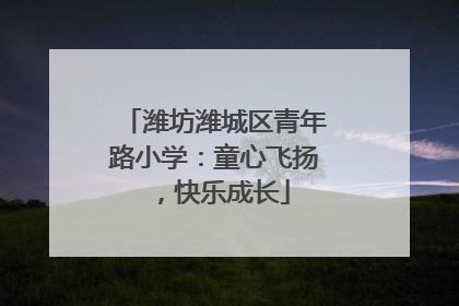 潍坊潍城区青年路小学：童心飞扬，快乐成长