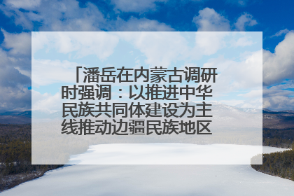 潘岳在内蒙古调研时强调：以推进中华民族共同体建设为主线推动边疆民族地区高质量发展