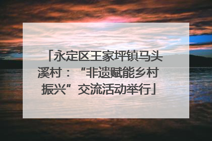 永定区王家坪镇马头溪村：“非遗赋能乡村振兴”交流活动举行
